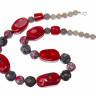 Бусы redrobe «Рассвет на море», коралл, лабрадор, кальсилика, агат, 47 см