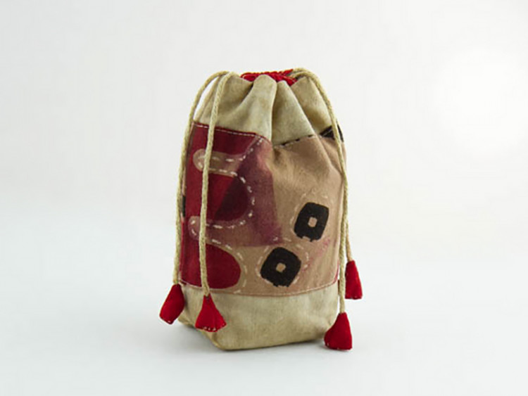 Мешочек лоскутный redrobe 5, лен, мешковина, хлопок, 145 мм