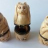 Шкатулки "Три кота" не вижу, не слышу, не говорю, натуральная кость, 7 см